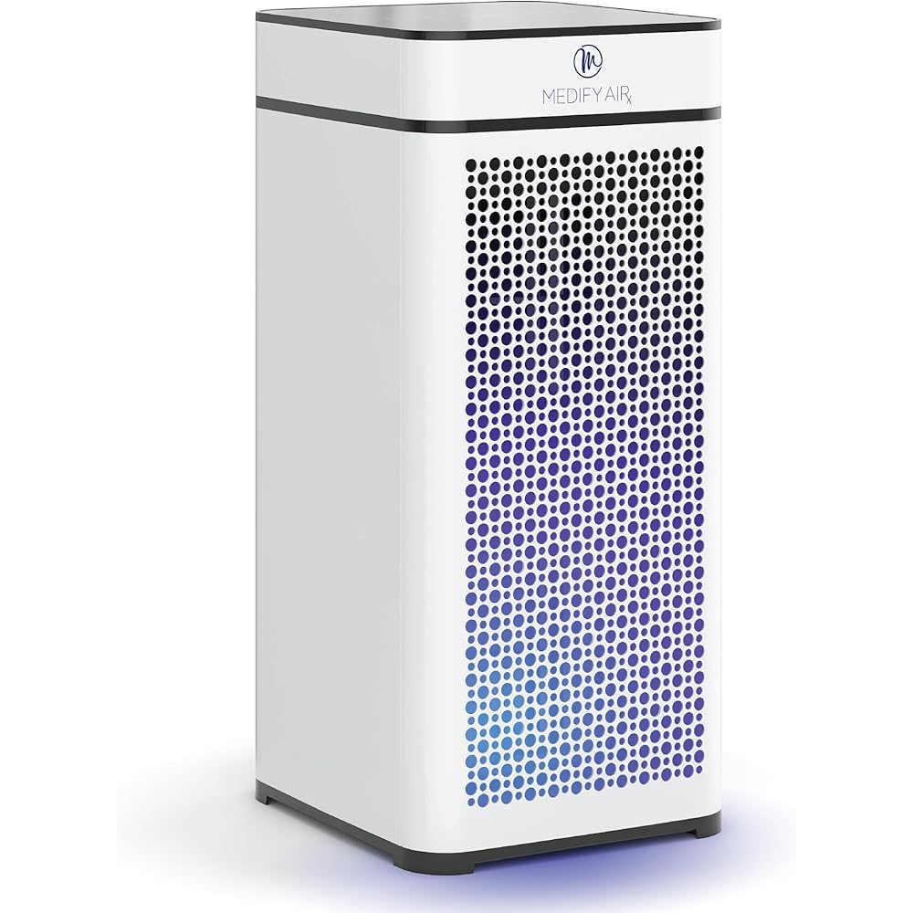 Medify MA-40 UV Light Air Purifier with True HEPA H14 Filter | 1,793 ft虏 Coverage in 1hr for Wildfires Smoke, Odors, Pollen, Pets | Removal to 0.1 Microns | White, 1-Pack : Home & Kitchen