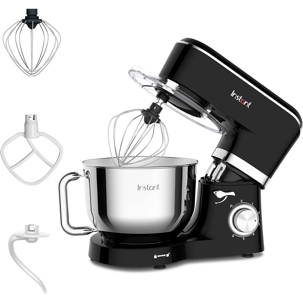 Instant Pot 6-Speed 6.3-Qt Stand Mixer with Stainless Steel Bowl, Base Black: Home & Kitchen