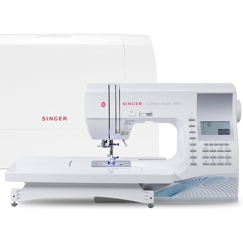SINGER Quantum Stylist 9960 Computerized Sewing & Quilting Machine with Extension Table, Hard Case & Accessories | 600 Stitches, Lettering, LED Light, 1-Step Buttonhole & High-End Touch Controls