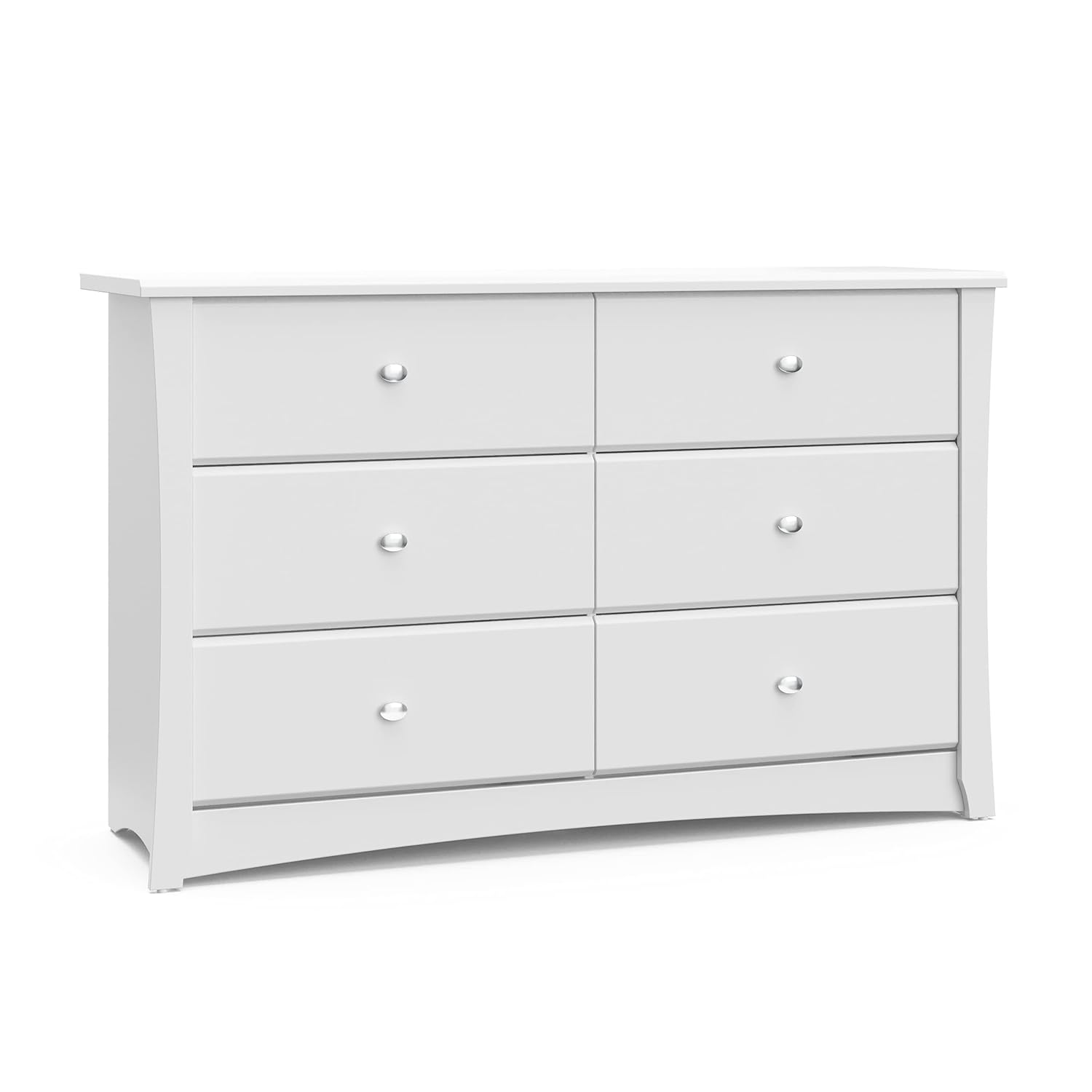 : Storkcraft Crescent 6 Drawer Double Dresser (White) – GREENGUARD Gold Certified, Nursery Dresser for Kids Bedroom : Baby