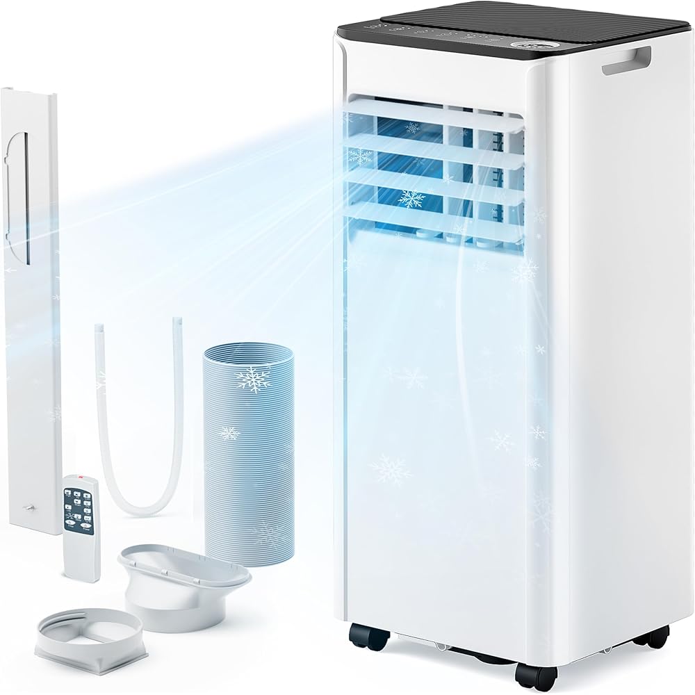 EUHOMY 8,000 BTU Portable Air Conditioners, 4-in-1 Portable AC Unit Up to 350 Sq.Ft, 4 Modes Room AC with Cool, Fan, Dehumidifier, Remote, 24H Timer, Installation Kit, Bedroom, Office, Apartments : Home & Kitchen