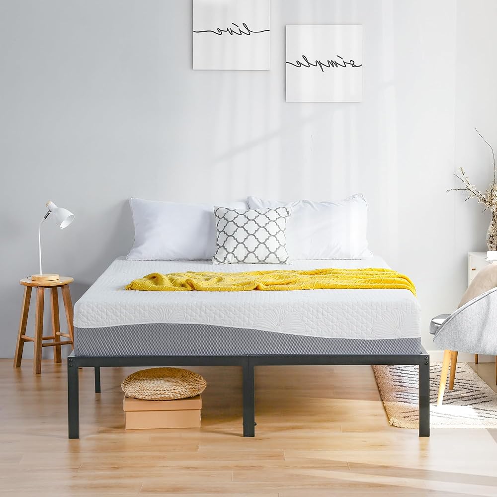 Olee Sleep Twin Mattress, 10 Inch Gel Memory Foam Mattress, Gel Infused for Comfort and Pressure Relief, CertiPUR-US Certified, Bed-in-a-Box, Medium Firm, Grey, Twin Size : Home & Kitchen