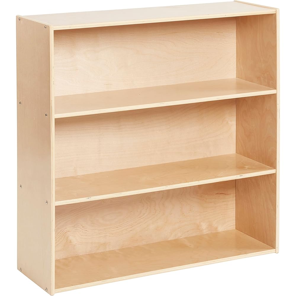 ECR4Kids Streamline 3-Shelf Storage Cabinet, 36in, Kid's Bookshelf, Natural : Home & Kitchen