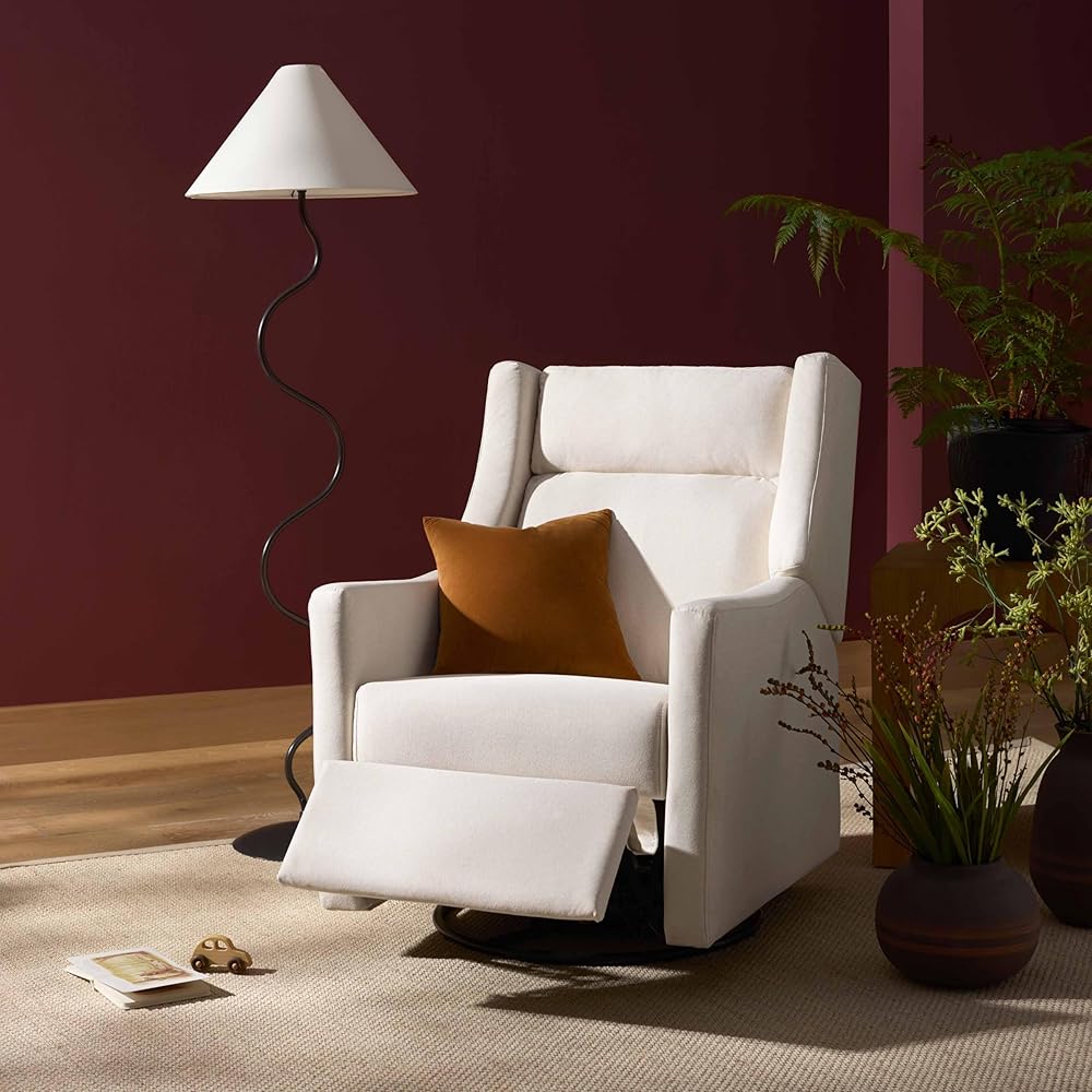 babyletto Kiwi Plus Electric Power Glider Recliner Nursery Chair w/USB Ports - Water & Stain Resistant Glider Rocking Chair for Nursery - GREENGUARD Gold Certified 270掳 Swivel Rocker Recliner - Cream : Home & Kitchen
