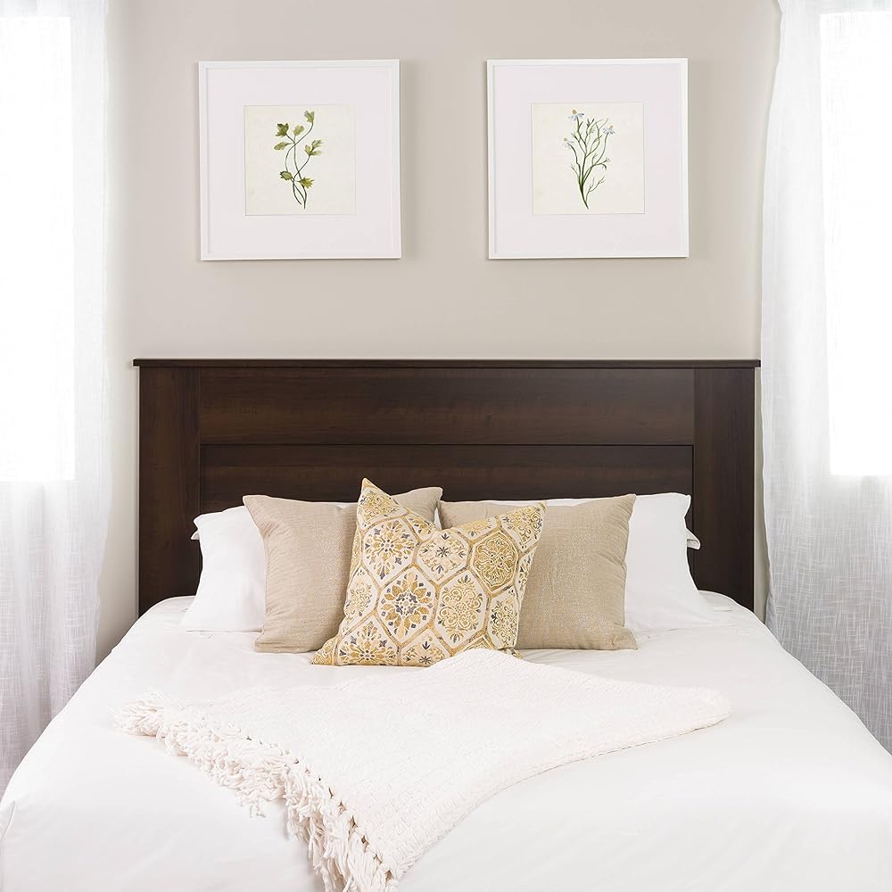 Prepac Stylish Flat Wood Panel Headboard for Queen Size Beds, Simplistic Wooden Queen Headboard 2.25