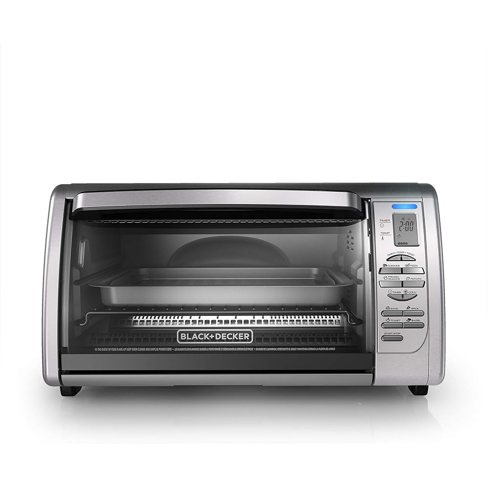 Black+Decker Countertop Convection Toaster Oven, 8 One-touch Cooking Functions, Stainless Steel: Toaster Ovens: Home & Kitchen