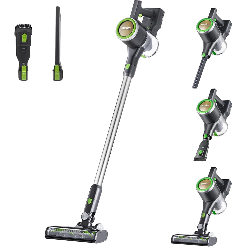 - Eureka Lightweight Cordless Stick Vacuum Cleaner Convenient for Hard Floors, Rechargeable Handheld Vacuum Cleaner Portable with Powerful Motor Efficient Suction, RapidClean Ultra NEC370GR, Moss Green