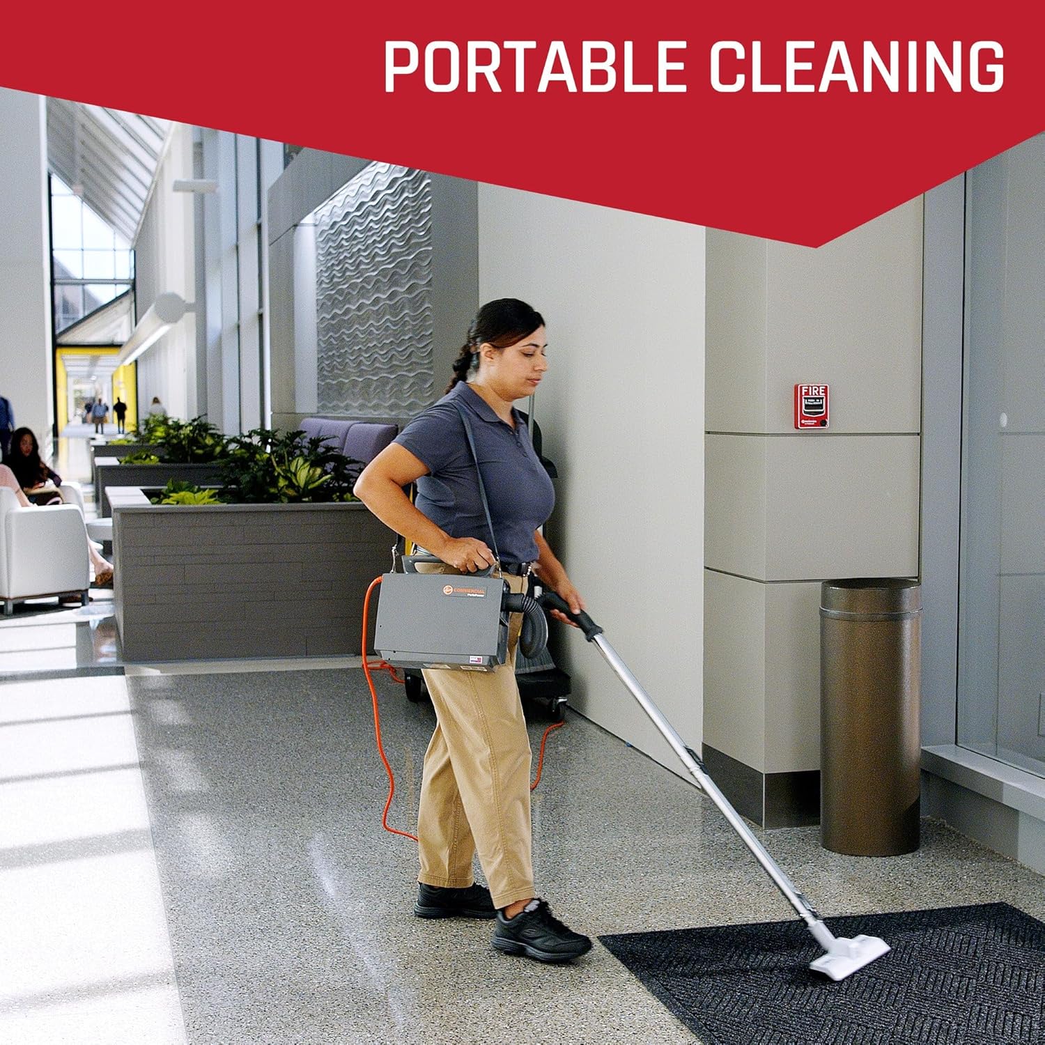 Hoover Commercial PORTAPOWER Lightweight Canister Vacuum Cleaner with Attachments, Portable Carriable Handheld Small Professional Grade Bagged, 8 Pounds, CH30000, Black: Household Canister Vacuums: Industrial & Scientific