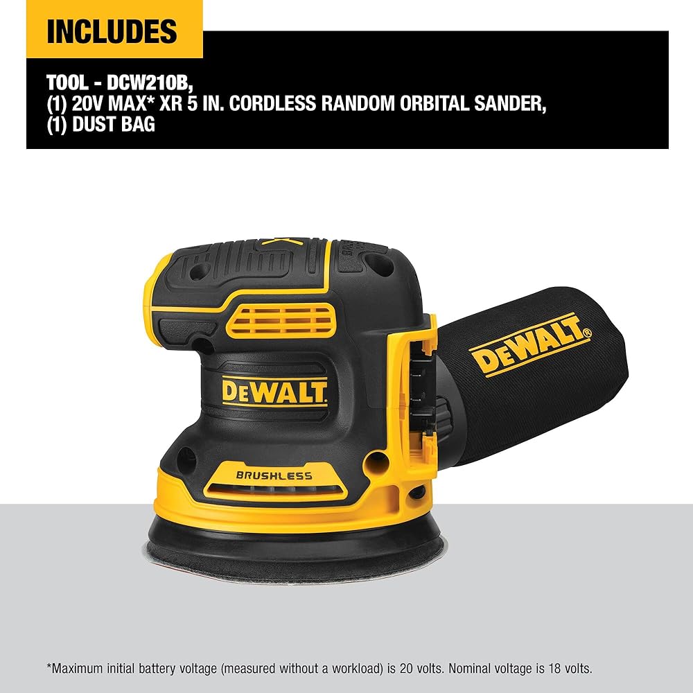 DEWALT 20V MAX Orbital Sander, Tool Only (DCW210B) -