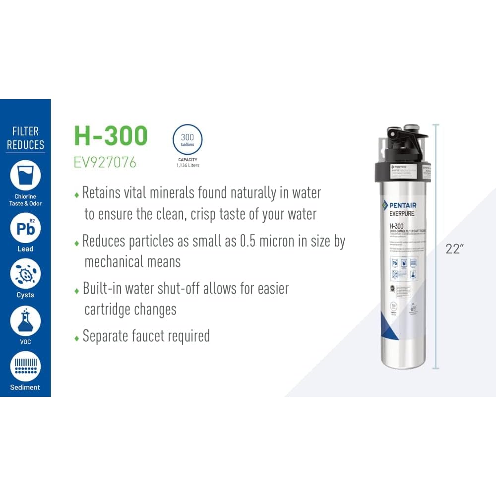 Everpure H-300 Water Filter Replacement Cartridge (EV9270-72 or EV9270-71) : Patio, Lawn & Garden