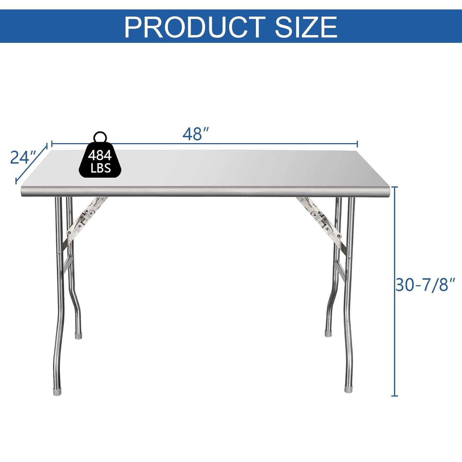 : HARDURA Folding Stainless Steel Table 24X48 Inches with Legs NSF Commercial Portable Folding Prep Table for Restaurant Kitchen Home and Hotel : Industrial & Scientific