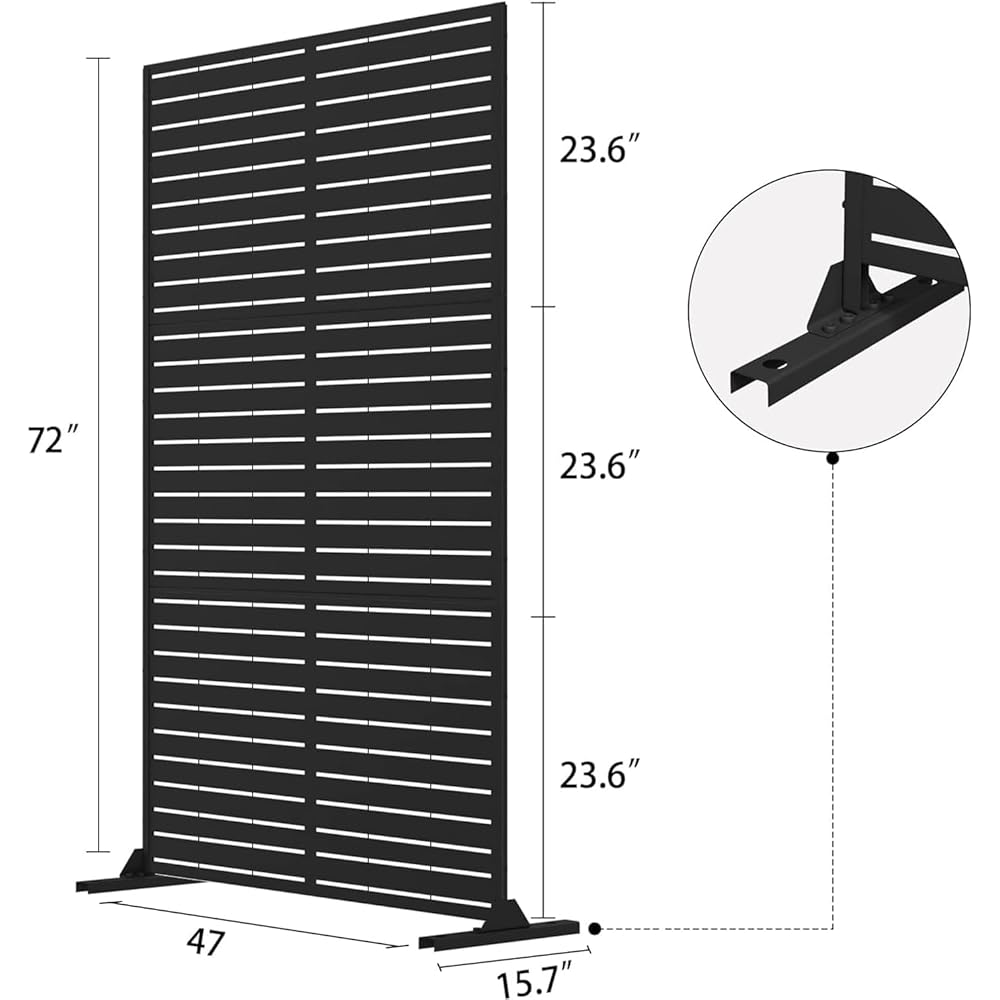 Metal Privacy Screen Outdoor 72