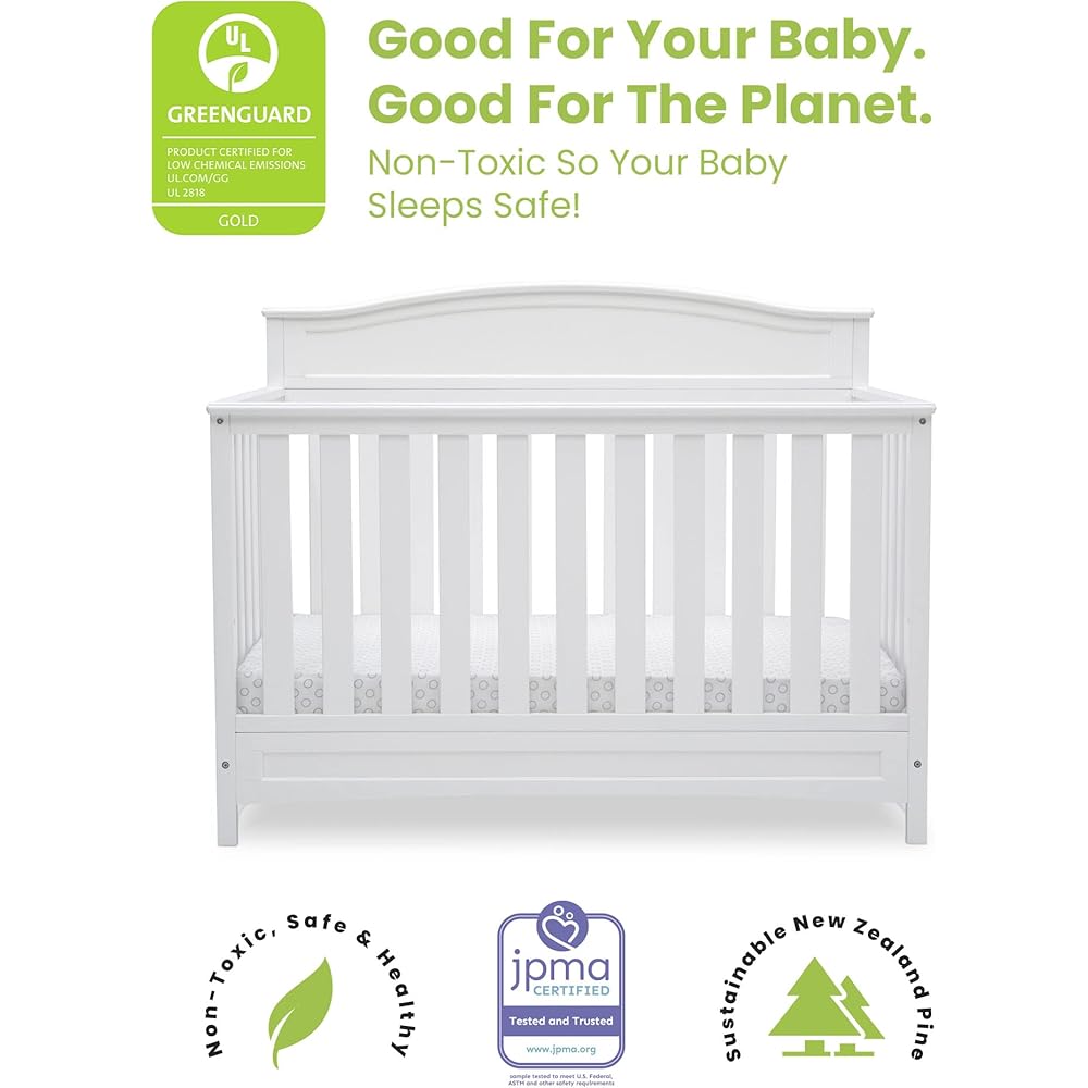 Delta Children Emery 4-in-1 Convertible Baby Crib - Greenguard Gold Certified, White : Baby