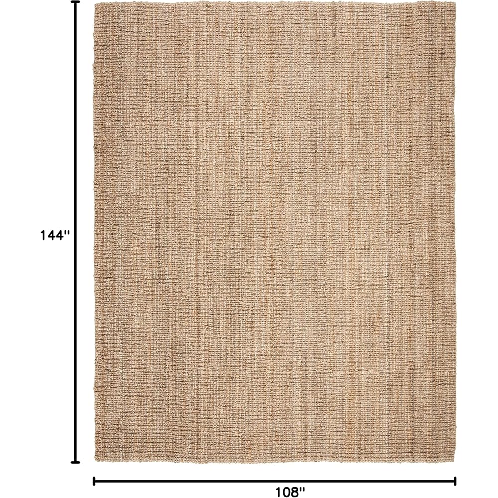 SAFAVIEH Natural Fiber Collection Area Rug - 9' x 12', Natural, Handmade Chunky Textured Jute 0.75-inch Thick, Ideal for High Traffic Areas in Living Room, Bedroom (NF447A) : Home & Kitchen