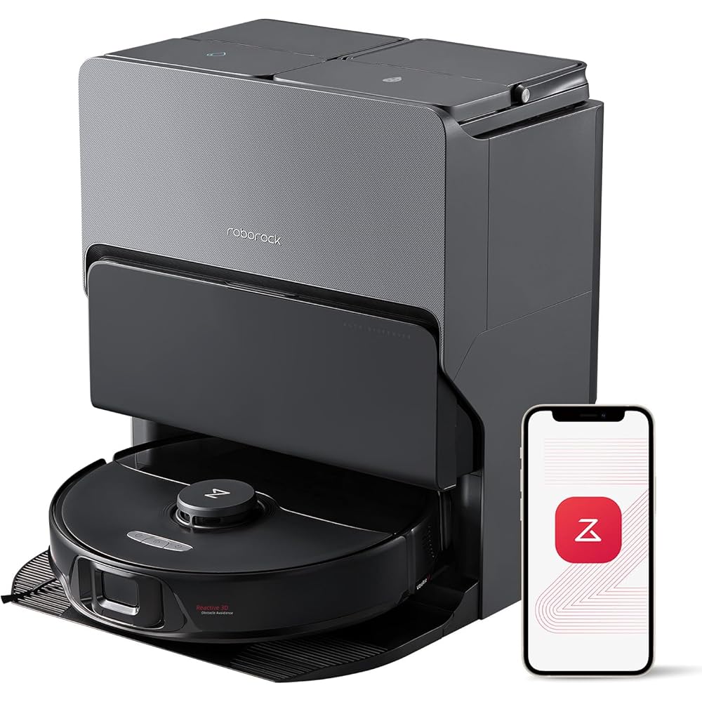 - roborock S8 Max Ultra Robot Vacuum and Mop, All-in-One Dock, PreciSense LiDAR Navigation, Smart Dirt Detection, Self-Emptying, 8000Pa Suction for Various Floors, 20mm Auto Lifting for Carpet, Black