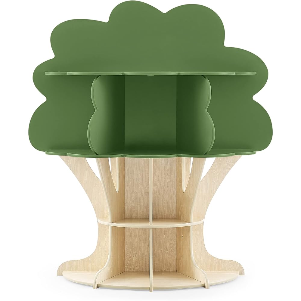 Delta Children Tree Bookcase - Greenguard Gold Certified, Fern Green/Crafted Natural : Home & Kitchen