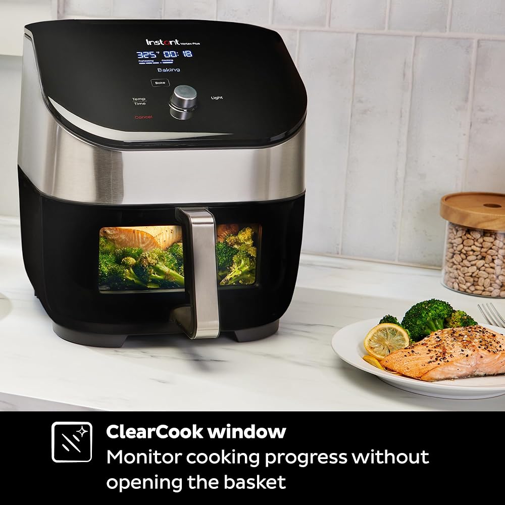 Instant Pot Vortex Plus 6QT Air Fryer with Odor Erase Technology,6-in-1 Functions that Crisps,Roasts, Broils,Dehydrates, Bakes & Reheats, 100+In-App Recipes, from the Makers of Instant Pot,1700W,Black : Home & Kitchen