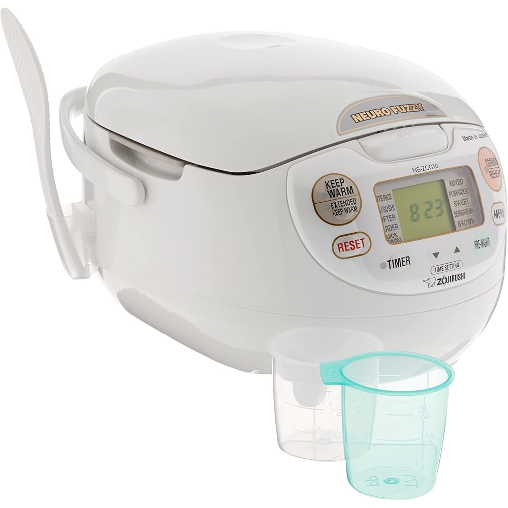 Zojirushi NS-ZCC10 5-1/2-Cup Neuro Fuzzy Rice Cooker and Warmer, Premium White: Rice Cookers Zojirushi: Home & Kitchen