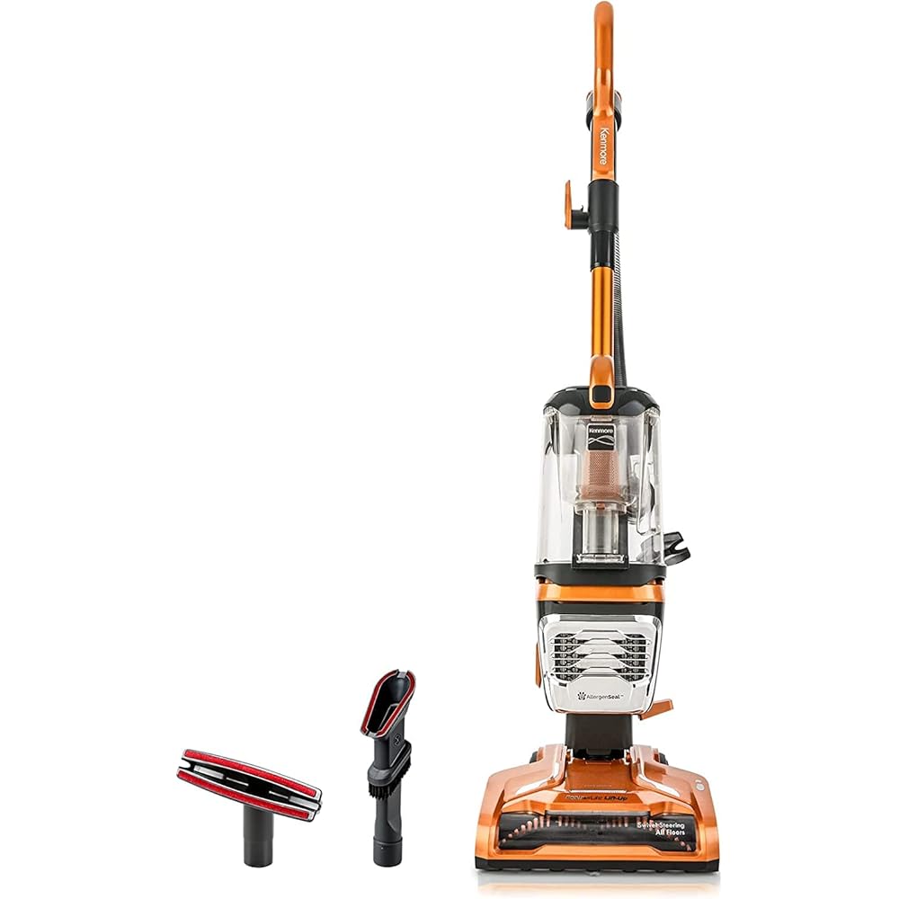 - Kenmore DU4080 Featherlite Lift-Up Bagless Upright Vacuum 2-Motor Power Suction Lightweight Carpet Cleaner with HEPA Filter, 2 Cleaning Tools for Pet Hair, Hard Floor, Orange