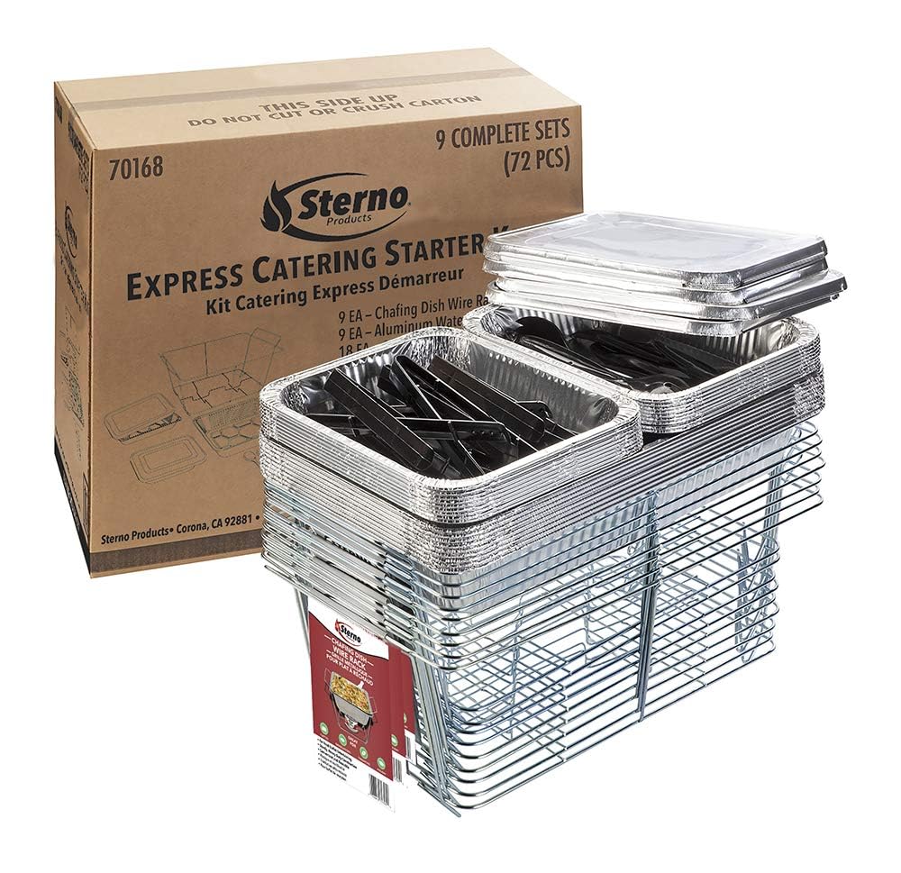 Sterno Chafing Dish Buffet Set - Chafing Dishes for Buffet, Catering Supplies Buffet Display - Pack of 9 Chafing Dish Set (Warming Fuel Sold Separately) : Home & Kitchen