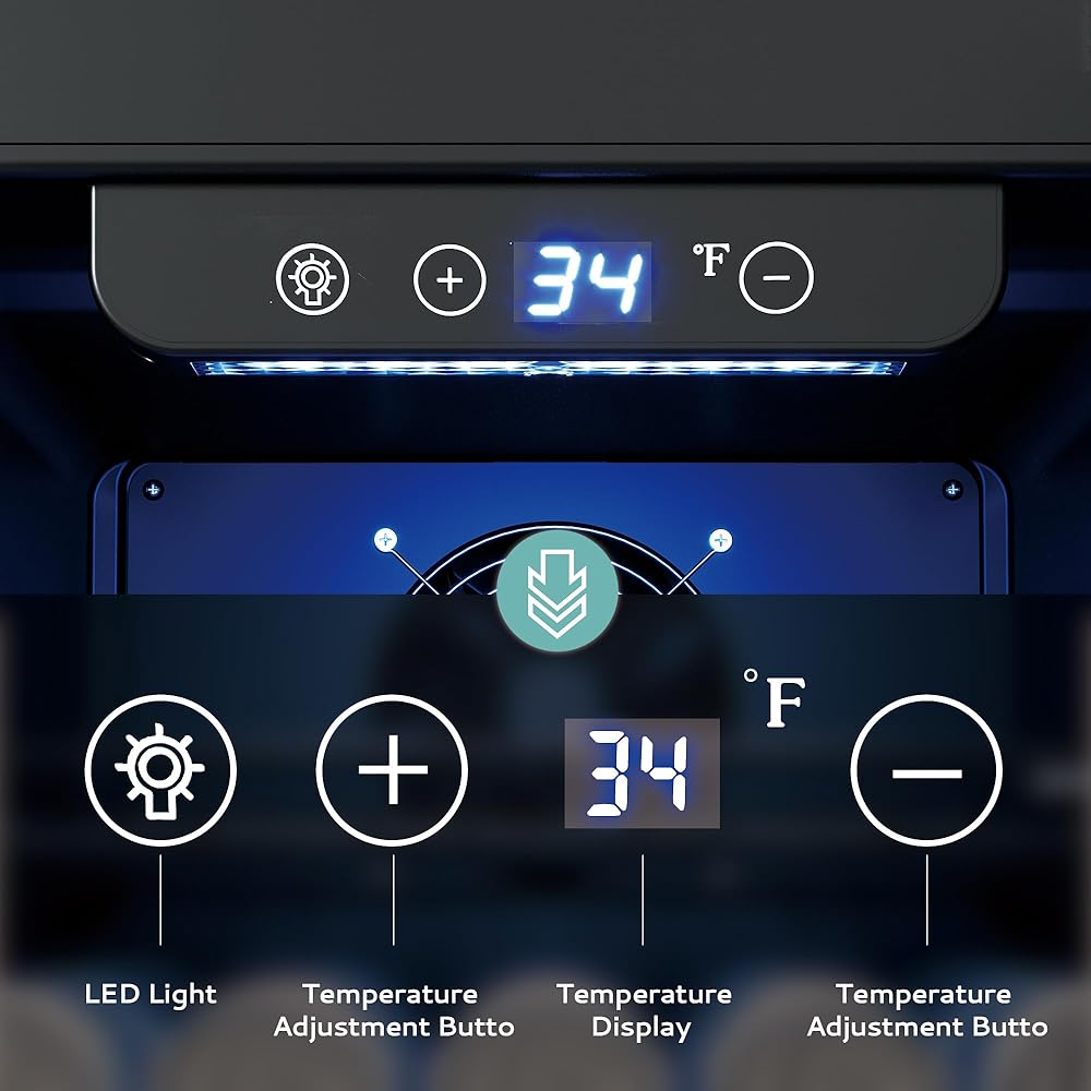 EUHOMY Beverage Refrigerator 15 Inch, Under Counter 127 Can Beverage Fridge with Stainless Steel Door, Beverage Cooler Built-in and Undercounter Drink Fridge - Soda Cola : Appliances