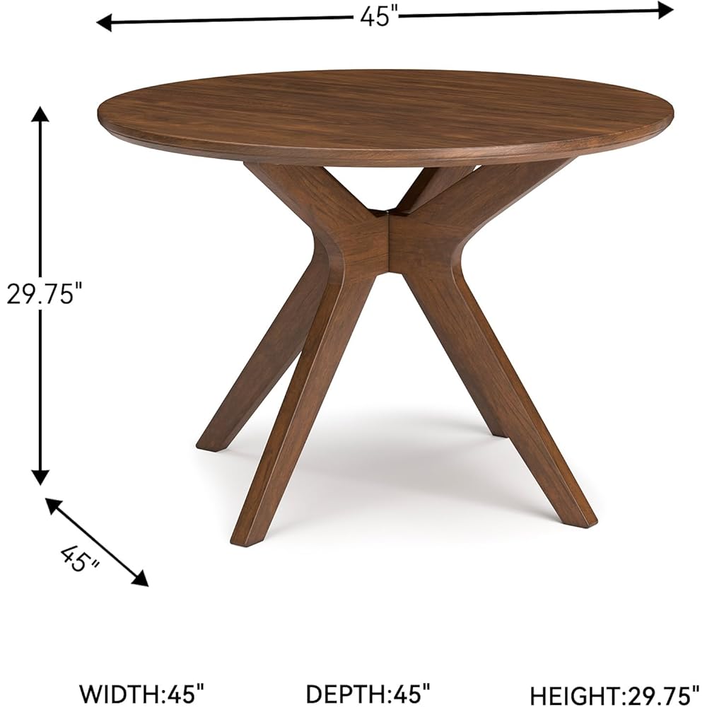 - Signature Design by Ashley Lyncott Traditional Round Dining Room Table, Seats up to 4, Brown - Tables