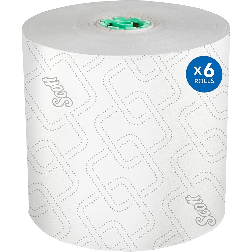 Scott Professional High-Capacity Hard Roll Paper Towels, Bulk (25700), Hardwound, Elevated Design, Absorbency Pockets, White, for ScottBrand Green Core Dispensers (6 Rolls at 1,150' Each, 6,900'/Case) : Health & Household