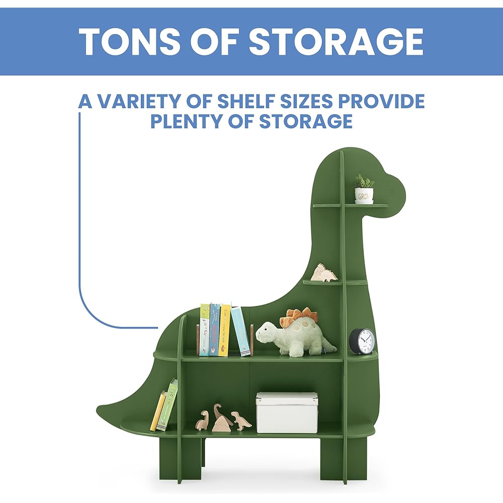 Delta Children Dinosaur Bookcase - Greenguard Gold Certified, Fern Green : Home & Kitchen