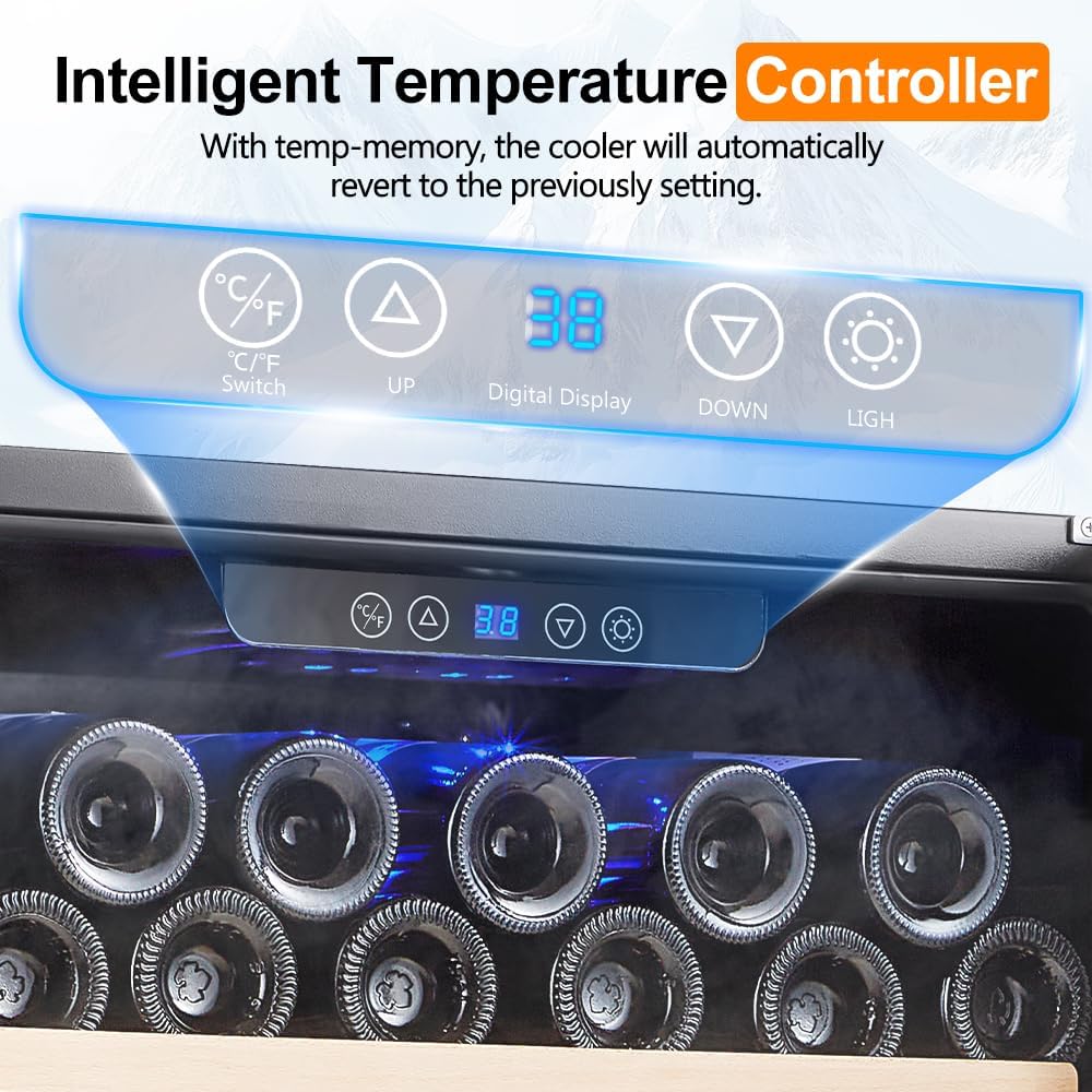 Kalamera Mini Fridge Beverage and Wine Cooler Built-in or Freestanding - 118 Cans & 16 Bottles Capacity Wine Refrigerator Cooler : Appliances