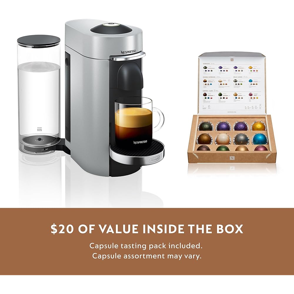 Nespresso Vertuo Plus Coffee and Espresso Maker by De'Longhi, Titan: Home & Kitchen