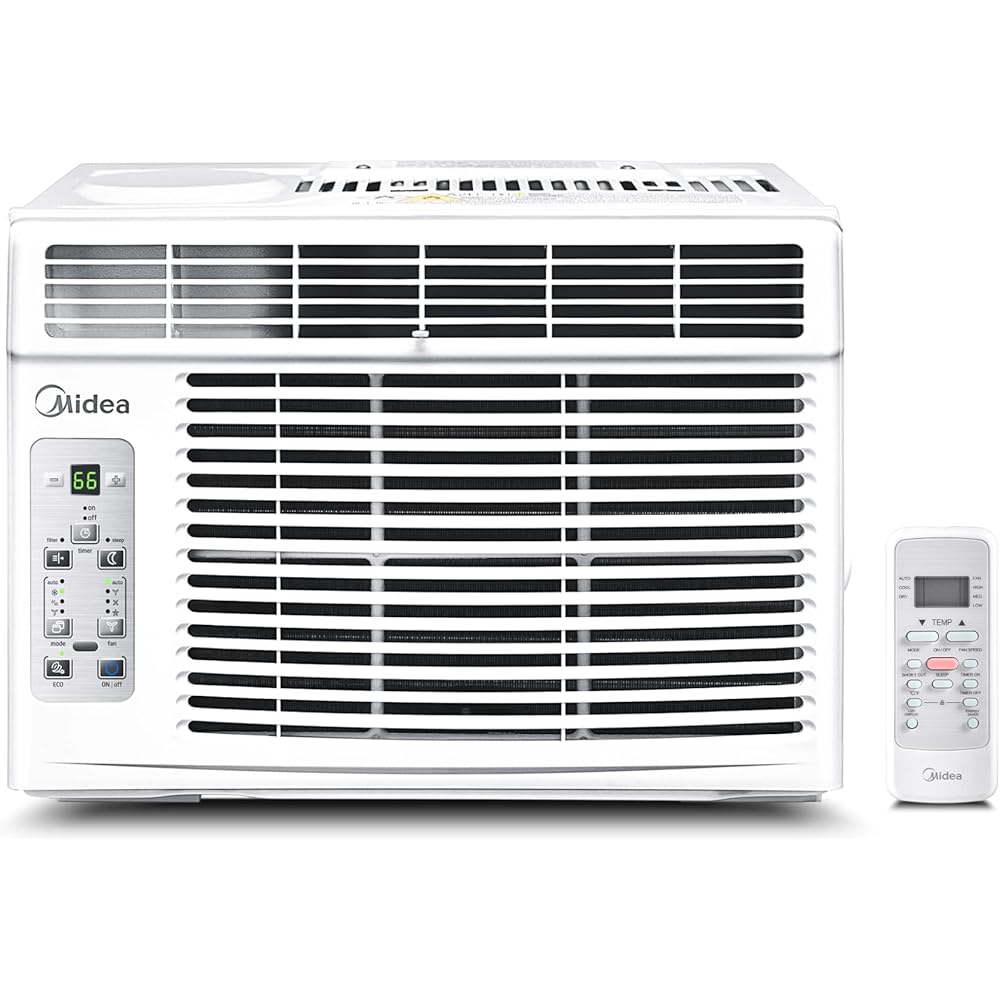 Midea MAW05R1BWT-A 5K Window Air Conditioner, Cools up to 150 Sq. Ft. with Easy-to-Use Reusable Filter, Remote, Perfect AC for Bedroom, Living Room, Home Office, 5,000 BTU, Electronic Control : Home & Kitchen