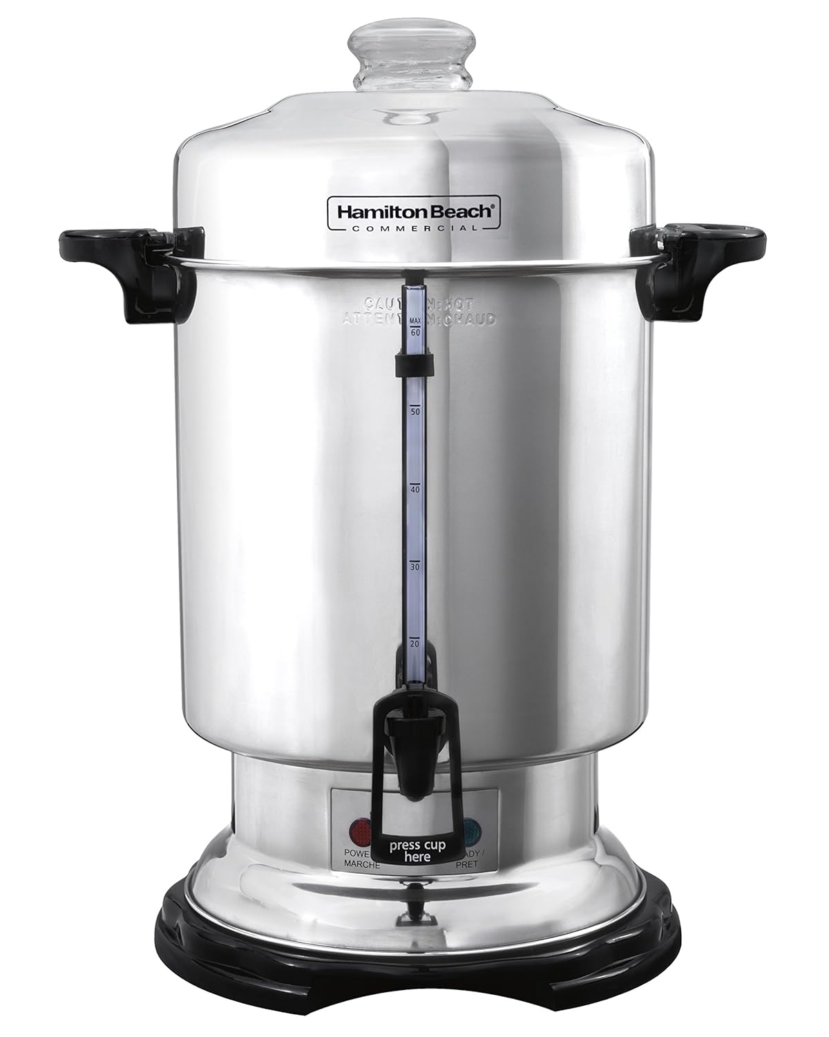 | Hamilton Beach Commercial Coffee Urn & Hot Beverage Dispenser, 60 Cup Capacity, Polished Stainless Steel (D50065): Coffee Urns