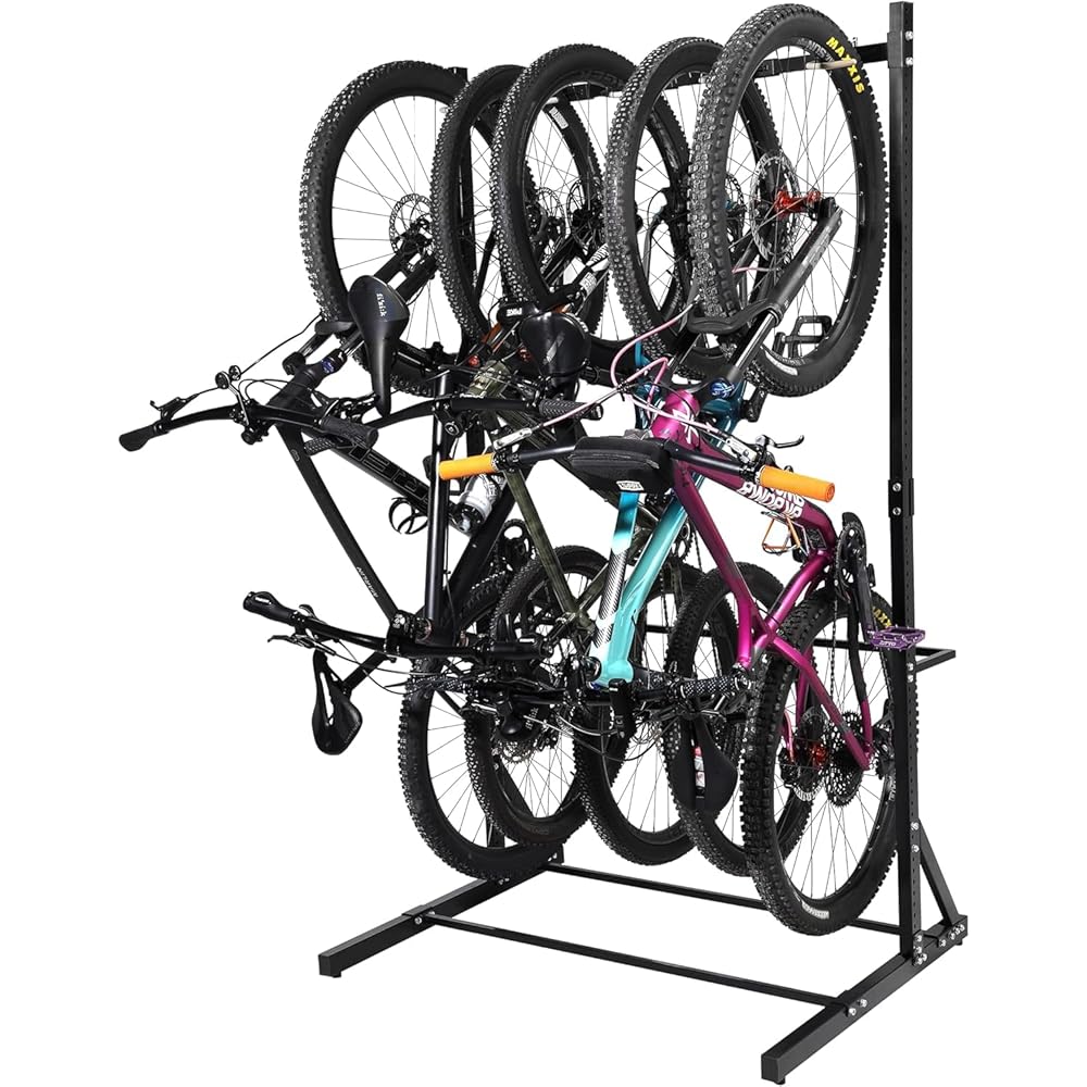 Yes4All Freestanding Bike Storage Rack, 300 Lbs 5 Levels Sturdy Steel Vertical Bike Rack, Bike Racks for Home and Garage Organizer, Indoor/Outdoor Bike Storage Rack : Sports & Outdoors