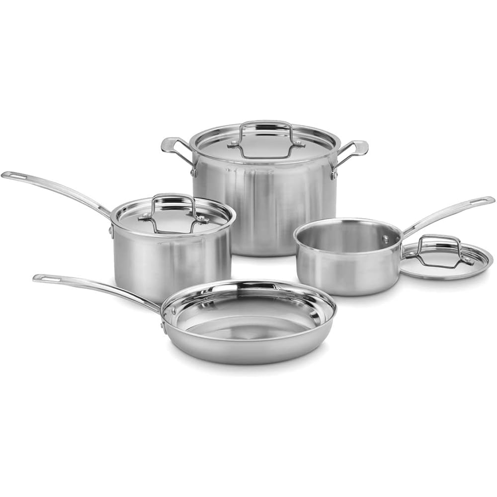 Cuisinart MCP-7NP1 Multiclad Pro Triple Ply 7-Piece Cookware Set Skillet: Home & Kitchen