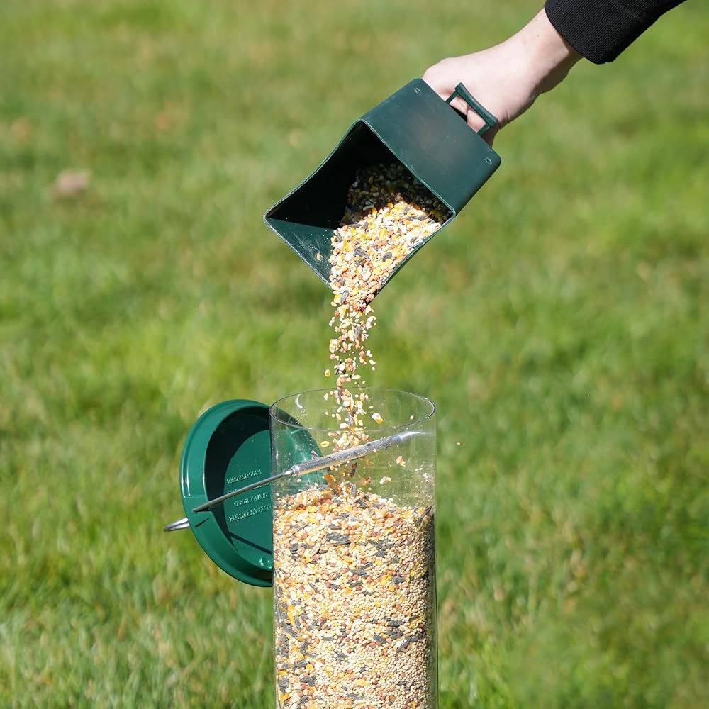 Droll Yankees Squirrel Proof Bird Feeders for Outdoors - Flipper, Collapsible Perches, 5-Pound Seed Capacity, Blue : Pet Supplies