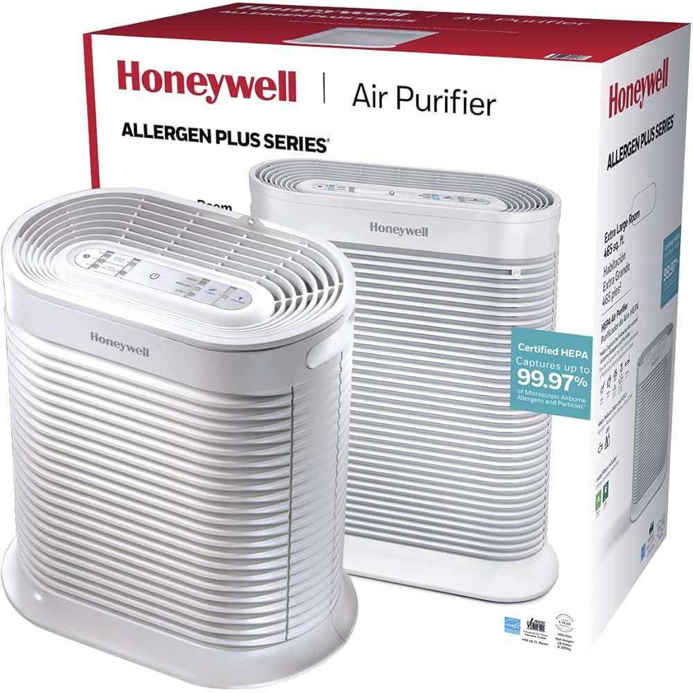 Honeywell AllergenPlus HEPA Air Purifier, Airborne Allergen Reducer for Extra Large Rooms, Reduces Allergens, Smoke, Wildfire Smoke, Pollen, Pet Dander and More, White, HPA304 : Home & Kitchen