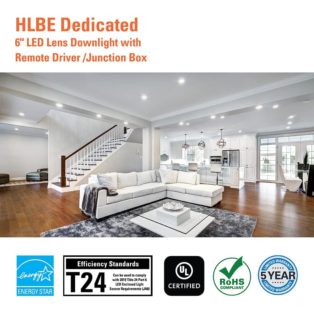 HALO HLBE 6-Inch Slim Canless Recessed Downlight for New Construction/Remodel - Contractor 24-Pack -