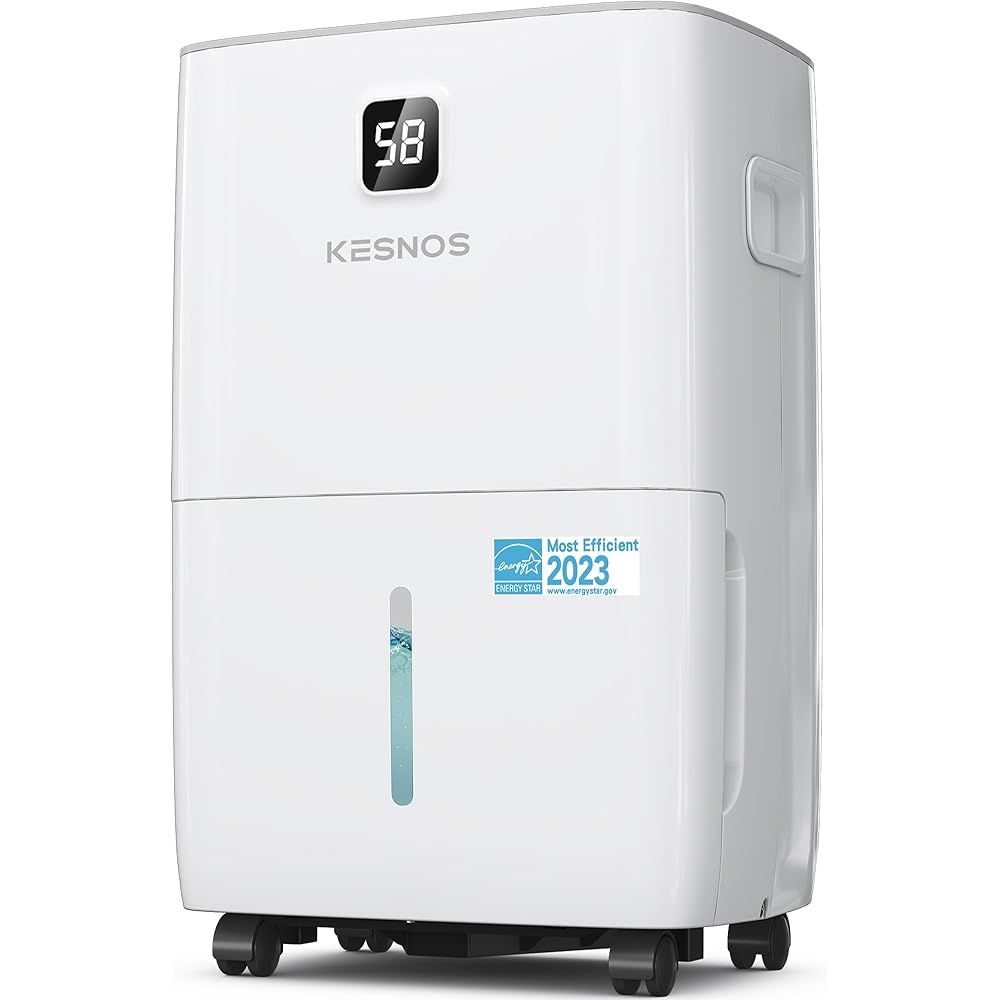 - Kesnos 80 Pints Energy Star Dehumidifier for Home & Basement with Drain Hose, Front LED Display and 1.06 Gal Water Tank, Ideal for Spaces up to 5,500 Sq. Ft., Featuring Auto Defrost & Timer Function
