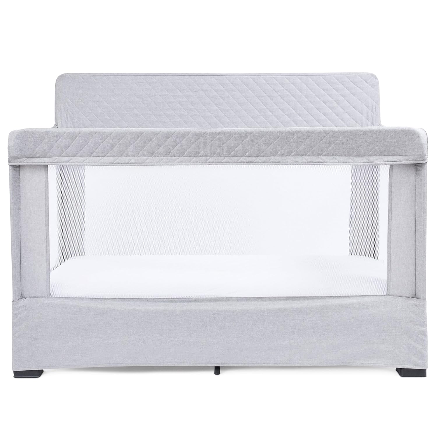 : Baby Delight Lunaire Full Size Crib | Breathable Mesh Baby Crib | Tool-Free Assembly Baby Bed | Pebble Grey : Baby