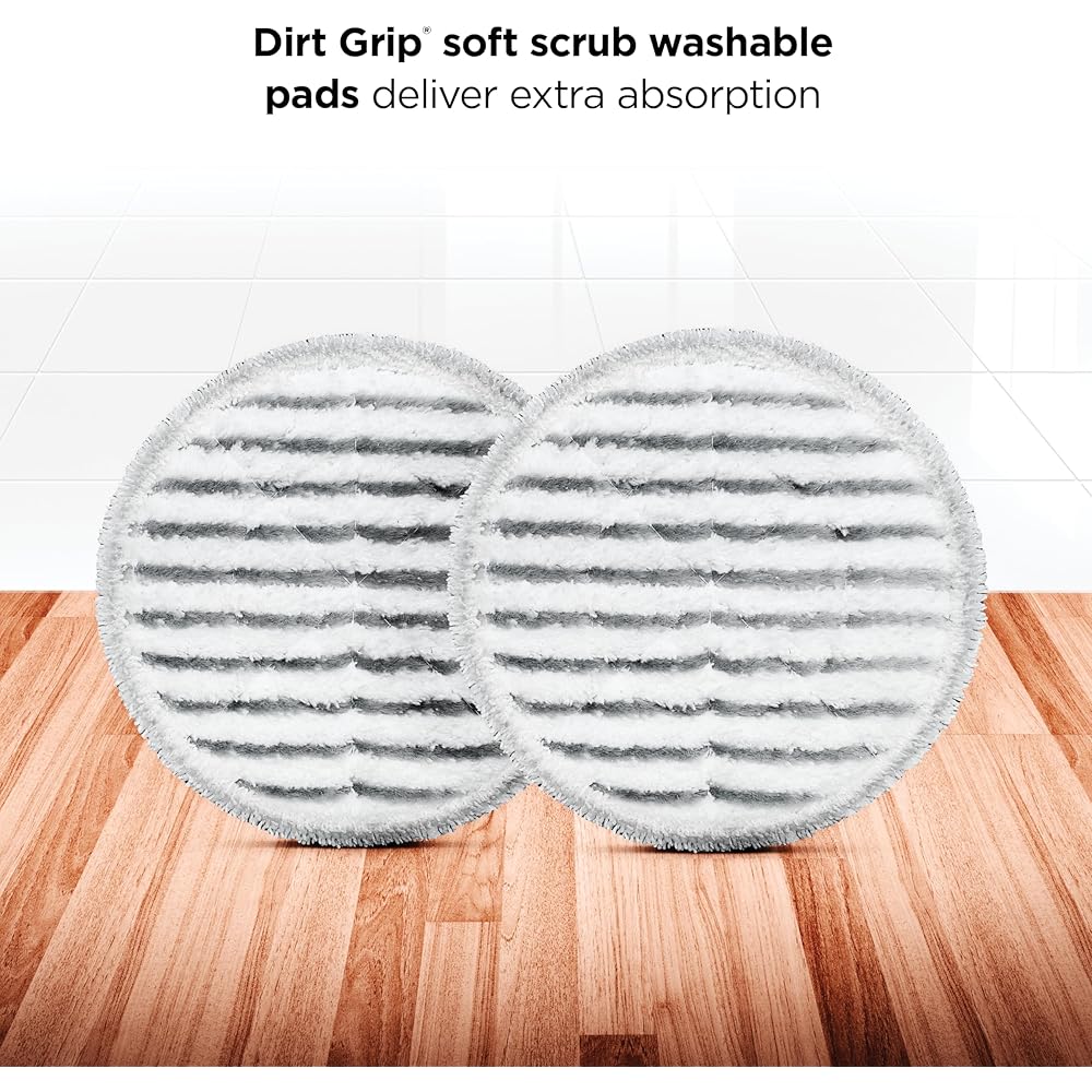 Shark Steam & Scrub Steam Mop, All-in-One Scrubbing and Sanitizing Hard Floor Cleaner, LED Headlights, 4 Dirt Grip Soft Scrub Pads Included, XL Water Tank, Swivel Steering, Hawaiian Grey, S8001