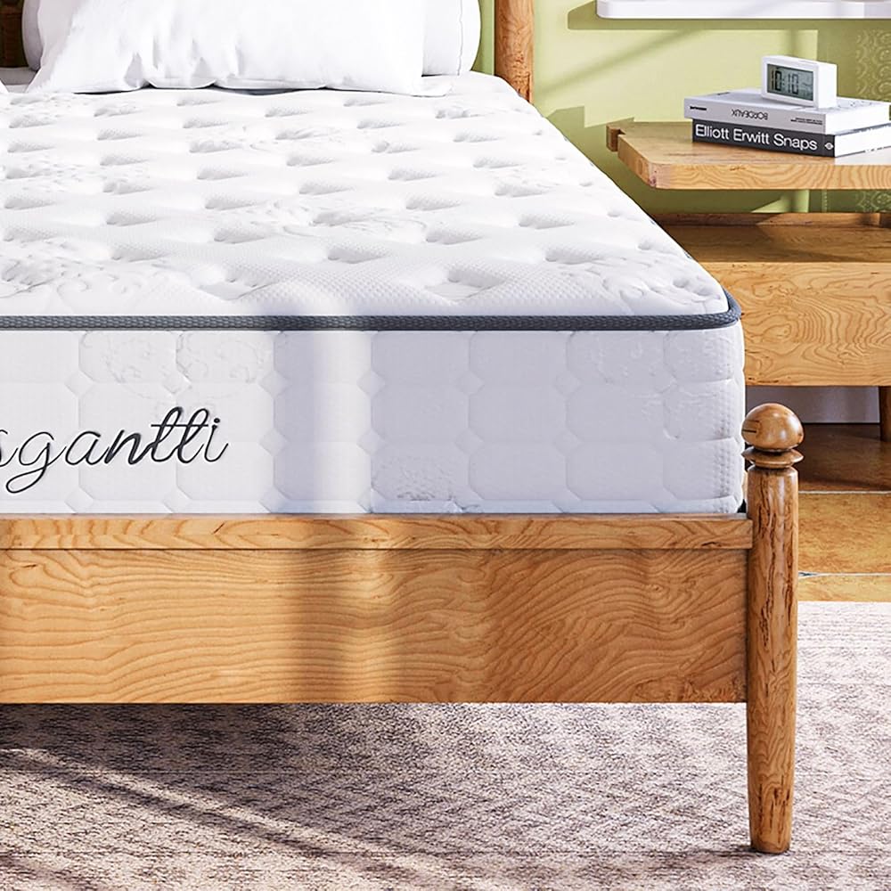Vesgantti Twin Mattress, 10 Inch Innerspring Hybrid Single Bed Mattress in a Box with Breathable Foam and Pocket Spring, Ergonomic Design, Medium Firm Feel : Home & Kitchen