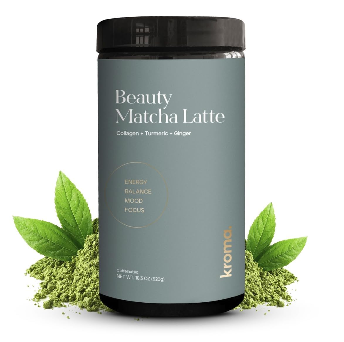 Kroma’s Beauty Matcha Latte Powder 17.75 Oz, 503g, 60 Servings – Collagen Ceremonial Grade Matcha Green Tea with Protein for Glowing Skin & Hair Support w/Bovine Collagen, w/Ginger, Turmeric & Adaptogenic Mushrooms : Grocery & Gourmet Foo