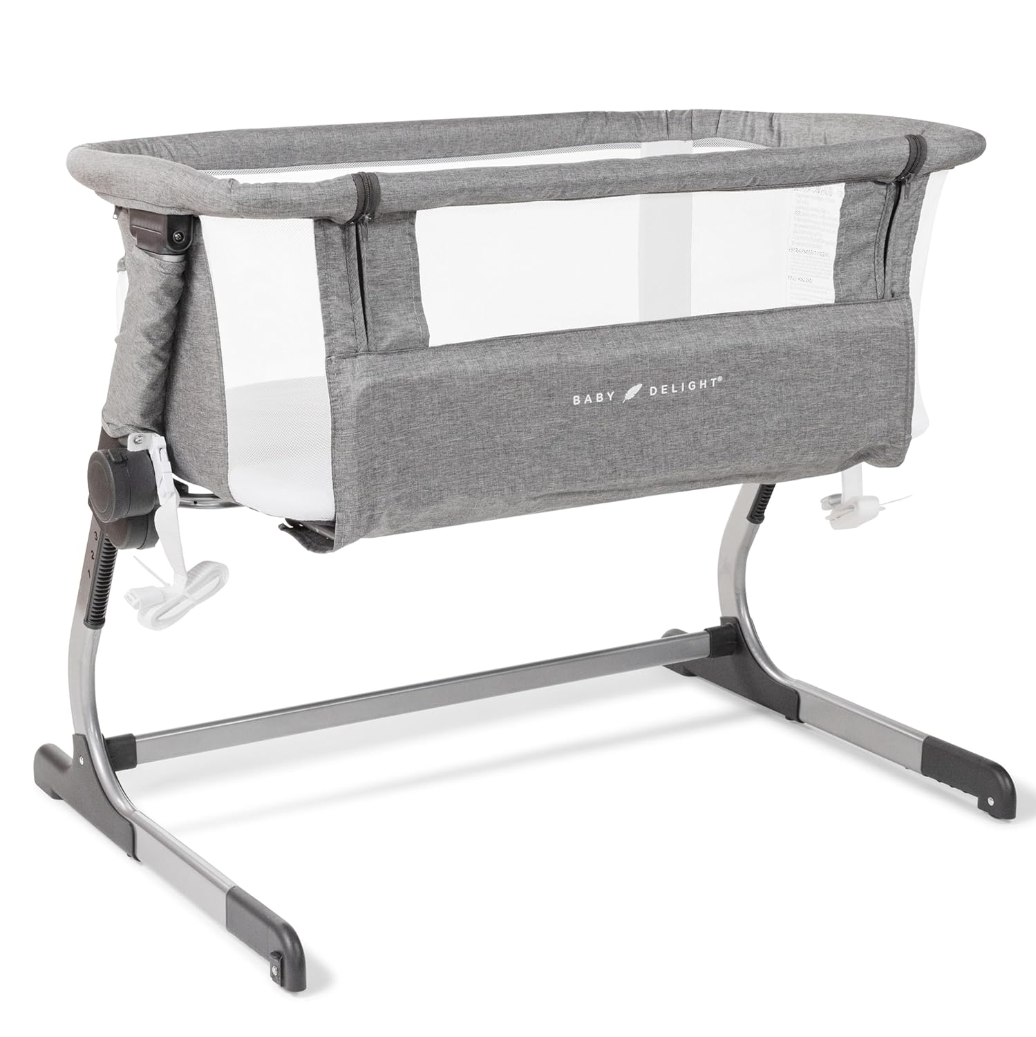 Baby Delight Beside Me Dreamer Bassinet | Bedside Sleeper | 6-Position Height Adjustment | Charcoal Tweed : Baby