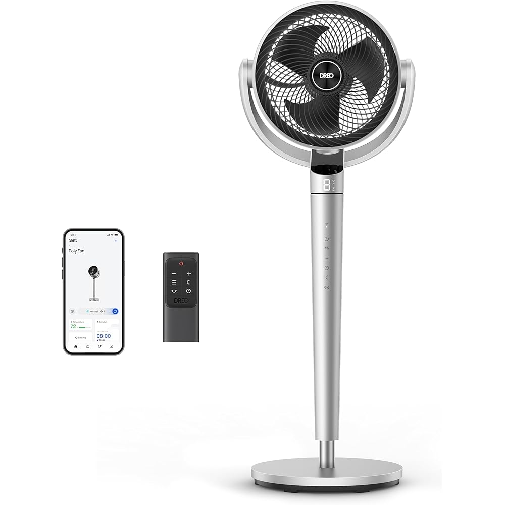 Dreo Oscillating Fan for Bedroom,150°+120° Omni-Directional Quiet Floor Fans with Smart Control, 110ft Pedestal Fan with DC Motor, 9 Speeds, 6 Modes, 43'' Inches, 12H Timer, Wi-Fi/Voice/Alexa : Home & Kitchen