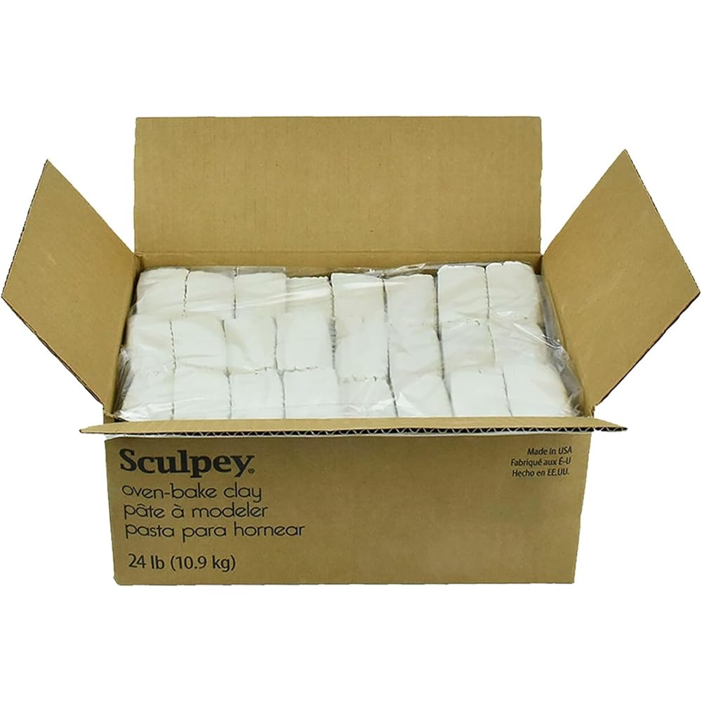 Original Sculpey White, Non Toxic, Polymer clay, Oven Bake Clay, 24 pounds Bulk Pack great for modeling, sculpting, holiday, classrooms, camps, DIY and school projects. Great for all skill levels : Arts, Crafts & Sewing