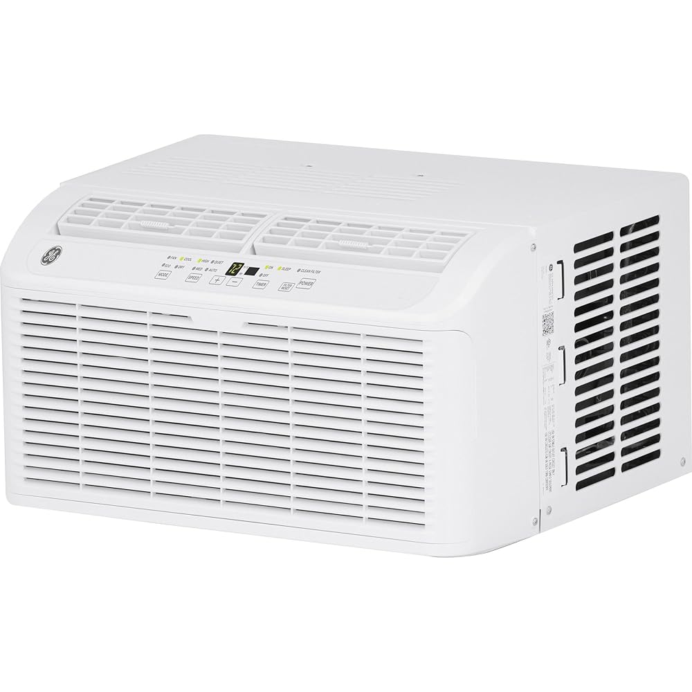 GE 6,200 BTU Ultra Quiet Window Air Conditioner for Small Rooms and Bedrooms, Control Using Remote, 6K Window AC Unit, Easy Install with Included Kit, White : Home & Kitchen