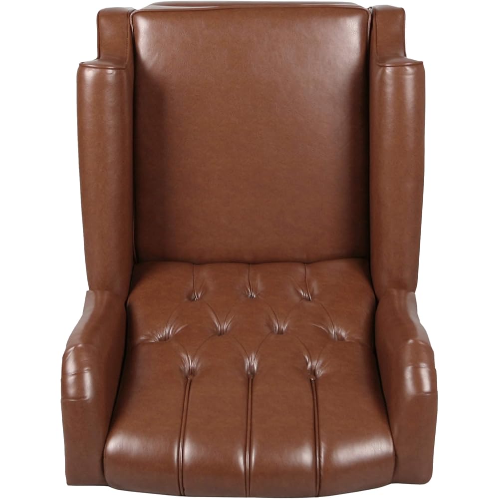 Christopher Knight Home Randy Contemporary Tufted Recliner, Cognac Brown, Dark Brown 62D x 28.5W x 29H Inch : Home & Kitchen