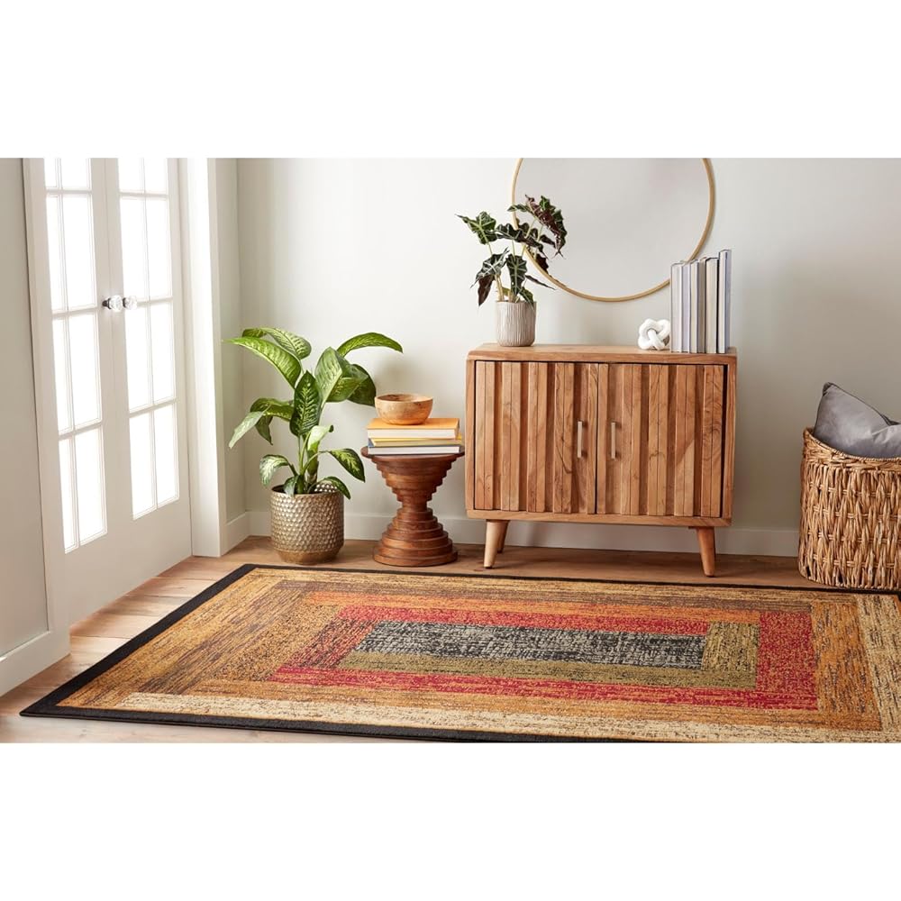 Home Dynamix Royalty Vega Contemporary Geometric Area Rug, Black/Brown, 7'8