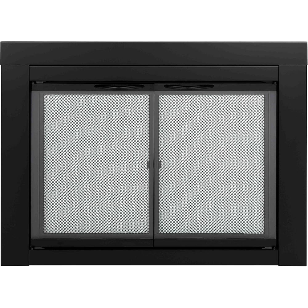Pleasant Hearth AN-1010 Alpine Fireplace Glass Door, Black, Small : Home & Kitchen