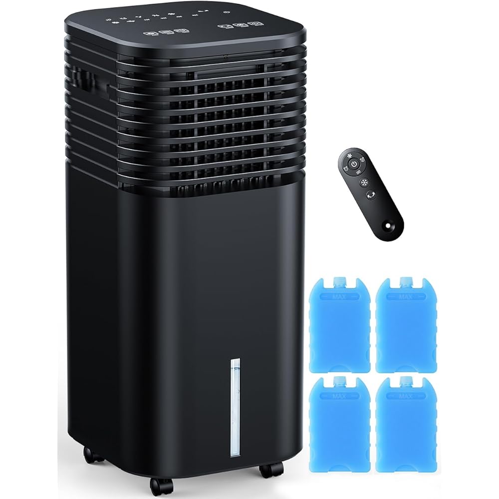 CENSTECH Windowless Air Conditioner, Swamp Cooler with 4 Modes & 3 Speeds, 15H Timer for Smart Auto-off, 2-Gal Tank for 20H Cooling, Remote, 120° Oscillating Portable Air Conditioners No Hose Needed : Home & Kitchen